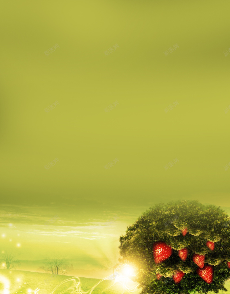 绿色果蔬草莓H5背景jpg设计背景_新图网 https://ixintu.com 绿色背景 果蔬 草莓 草地 蝴蝶 H5 H5背景 草 操场 树