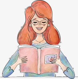 世界读书日看书学习的女孩素材