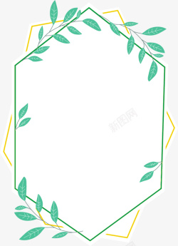 边框植物边框手绘植物线框素材