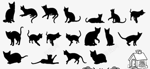 卡通动物图案图标png_新图网 https://ixintu.com 动物 卡通 猫 黑色