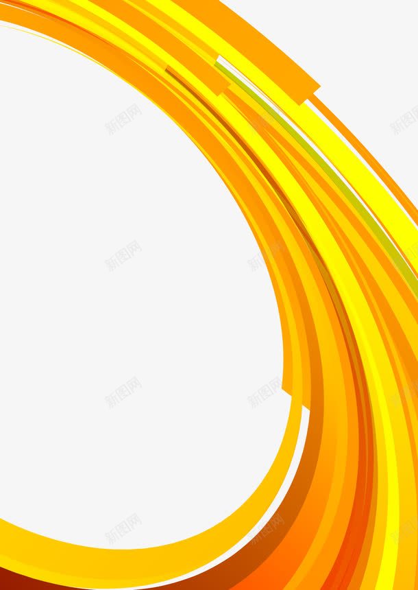 黄色弧形装饰png免抠素材_新图网 https://ixintu.com 弧型 弧形装饰 背景装饰 黄色