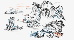 中国山水海报元素1素材