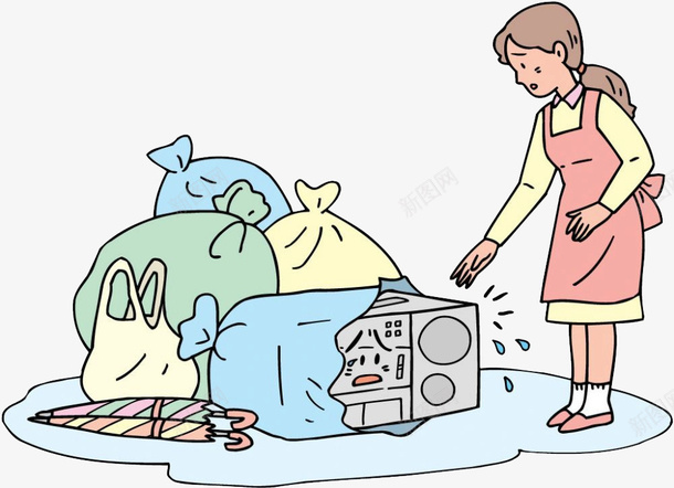 女孩丢垃圾png免抠素材_新图网 https://ixintu.com 不要乱丢垃圾 丢垃圾 卡通 女孩 手绘