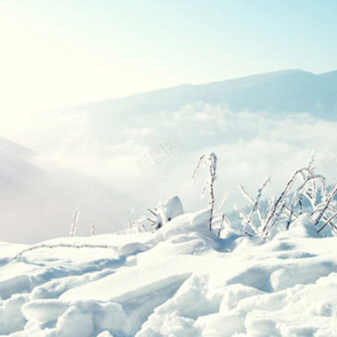 简约雪景风景背景图背景