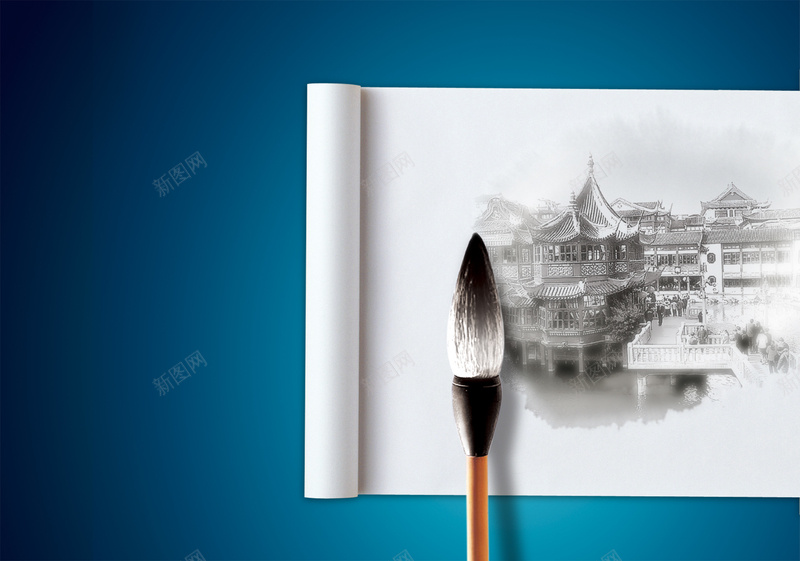 中国文化书画展示jpg设计背景_新图网 https://ixintu.com 中国文化 毛笔 水墨 中国风 书画