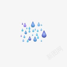 卡通蓝紫色雨滴png免抠素材_新图网 https://ixintu.com 卡通 清新 简约 紫色 蓝色 雨滴