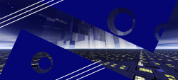 环形线条蓝色金融科技海报banner高清图片