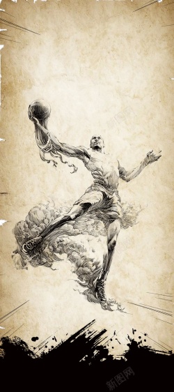 体育馆海报大灌篮篮球运动比赛海报背景高清图片