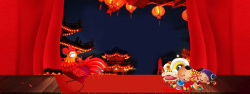 礼盒对联新年年货节中国风红色大气背景高清图片