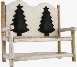 木质复古公园椅素材