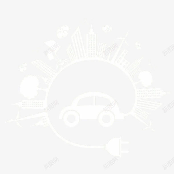 创意环保图标png_新图网 https://ixintu.com 创意插头 城市 汽车 环保 环保素材
