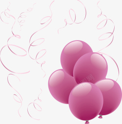 粉色气球彩带元素素材