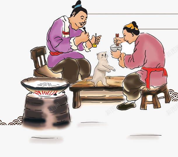 中国风插画png免抠素材_新图网 https://ixintu.com 中国风 古代 插画
