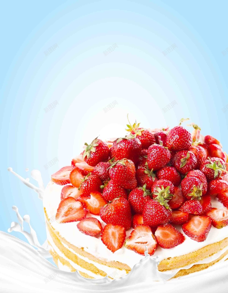 牛奶草莓蛋糕海报背景模板psd设计背景_新图网 https://ixintu.com 产品展示 宣传 海报 烘焙坊 牛奶草莓蛋糕 背景模板 蛋糕店 设计