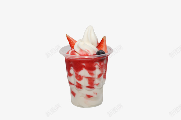 草莓鲜奶冰淇淋png免抠素材_新图网 https://ixintu.com 冰淇淋 冰淇淋杯 草莓 鲜奶冰淇淋