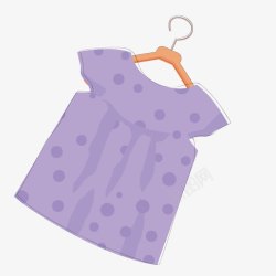 卡通紫色连衣裙素材