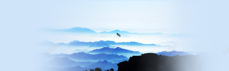 企业高雅蓝色海报banner背景背景