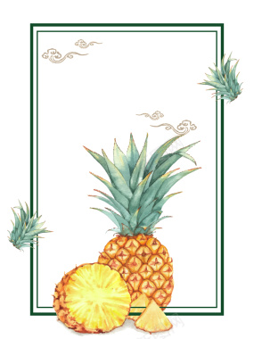 菠萝蜜黄色创意卡通海报背景