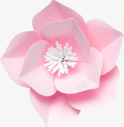粉色爱情鸟剪纸插画粉色剪纸花朵高清图片