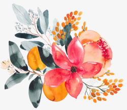 彩色手绘花朵装饰素材