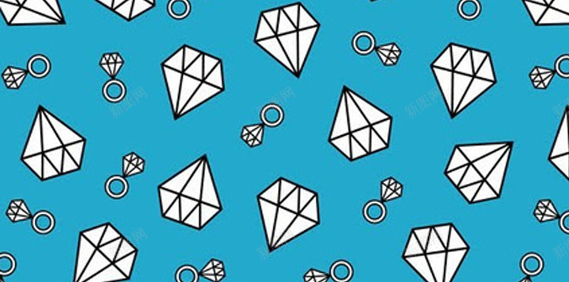 蓝色卡通钻石H5背景jpg设计背景_新图网 https://ixintu.com 卡通 小清新 平铺 文艺 童趣 蓝色 钻石