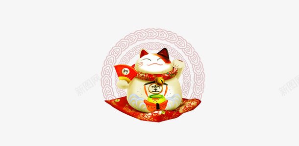 新年招财猫png免抠素材_新图网 https://ixintu.com 元素 可爱 招财猫 新年 节日