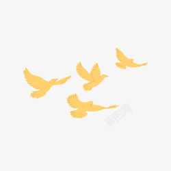 飞着的和平鸽卡通和平鸽黄色高清图片