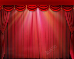 舞台帘红色舞台灯光背景高清图片