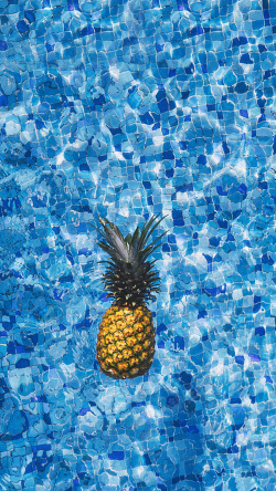 蓝色菠萝一个小小的菠萝H5背景高清图片