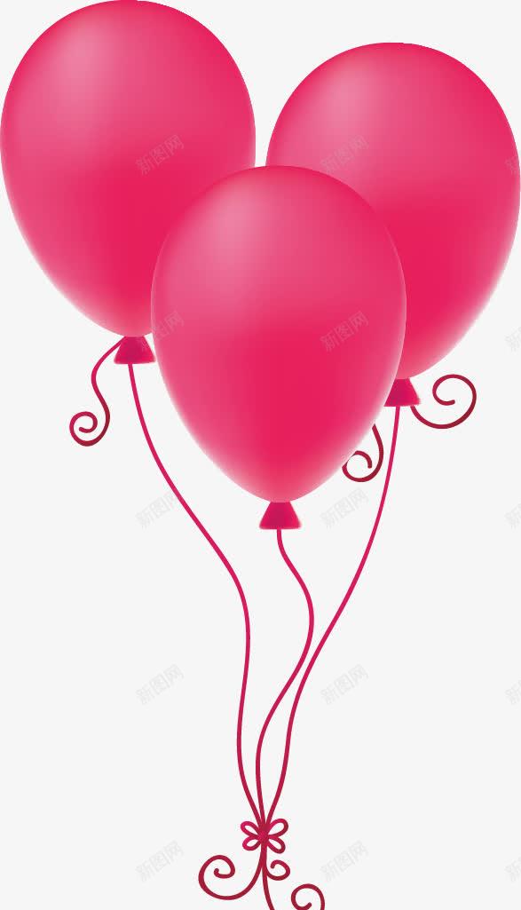 手绘3个粉色气球png免抠素材_新图网 https://ixintu.com 手绘 气球 粉色