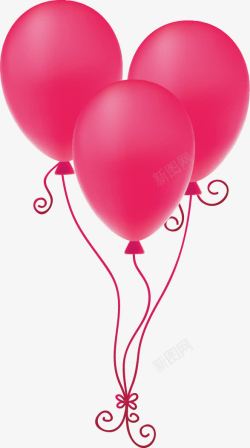 3个气球手绘3个粉色气球高清图片