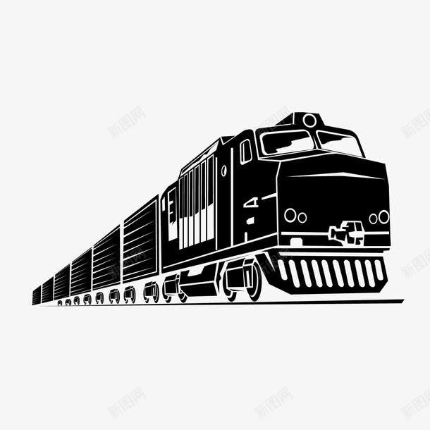 黑色铁道蒸汽机车png免抠素材_新图网 https://ixintu.com 机车 蒸汽 铁道 黑色