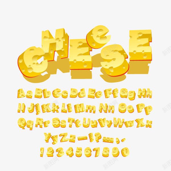奶酪文字字母海报文字png免抠素材_新图网 https://ixintu.com 奶酪文字 字母 海报文字
