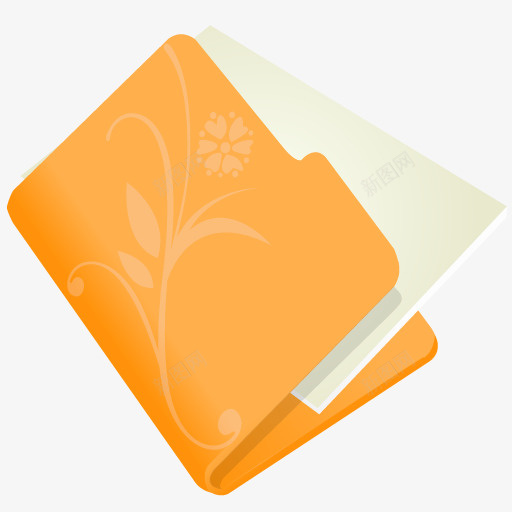 文件夹花橙色图标png_新图网 https://ixintu.com flower folder orange 文件夹 橙色 花