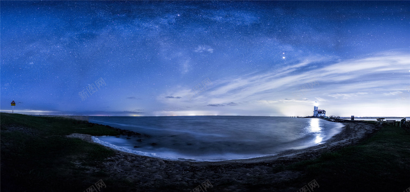 星空与江面背景jpg设计背景_新图网 https://ixintu.com 摄影 风景 自然 江面 星空 旅行 海报banner 星云 星海 星际