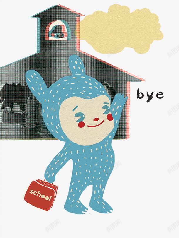 卡通插图挥手goodbyepng免抠素材_新图网 https://ixintu.com byebye goodbye 再见 分别 分手 卡通插图 挥手 英文文字 装饰