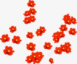红色艺术卡通花朵装饰素材