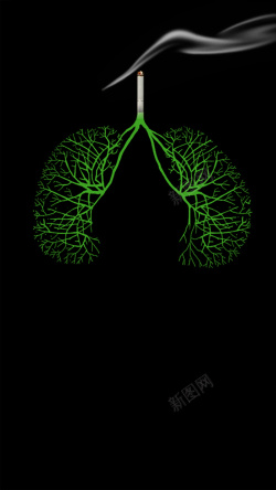 戒烟日素材肺部与香烟禁止抽烟H5背景高清图片