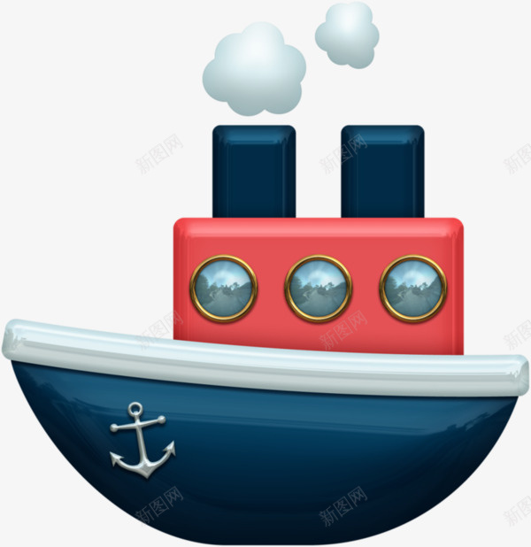 航行的小船png免抠素材_新图网 https://ixintu.com 卡通 小船 手绘 漂浮 航行
