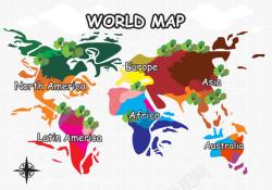 世界地图插图素材