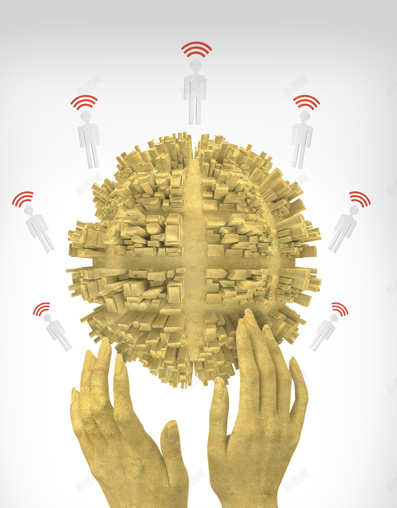 手托地球科技感H5背景psd设计背景_新图网 https://ixintu.com H5 h5 商务 地球 手托地球 手机信号 科幻 科技 科技感 科技风 高科技 黄色