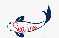矢量鱼型食物黑色创意鱼型食物艺术字矢量图高清图片