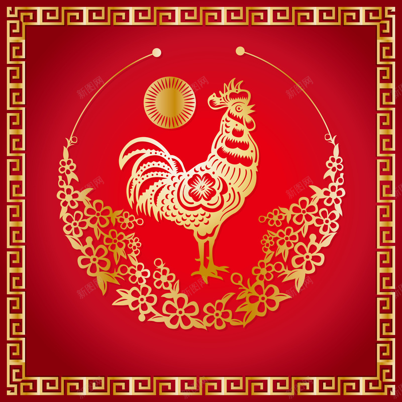 中国风金鸡花纹新年背景素材jpg设计背景_新图网 https://ixintu.com 中国风 金鸡 花纹 方格 新年 新春 喜庆 恭贺新春 海报 背景