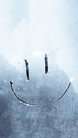 结冰的窗户图片窗户笑脸H5背景素材高清图片
