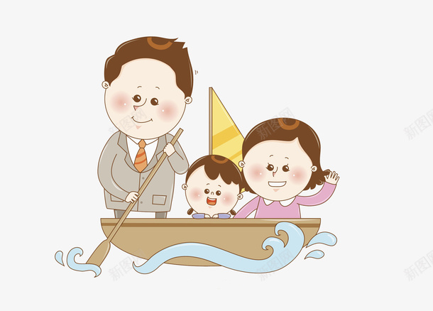 划船的男人png免抠素材_新图网 https://ixintu.com 划船的 卡通 小孩 小船 开心的 手绘 男人 船桨