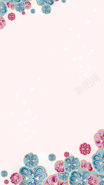 母亲节花朵框架光点粉色H5分层背景背景