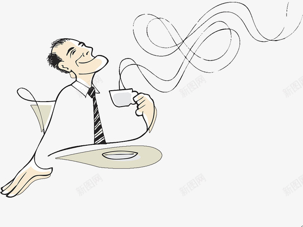 单线手绘喝咖啡的商务人士png免抠素材_新图网 https://ixintu.com 单线手绘 咖啡飘香 喝咖啡人物 喝咖啡的人 手绘咖啡 手绘男士 男士喝咖啡