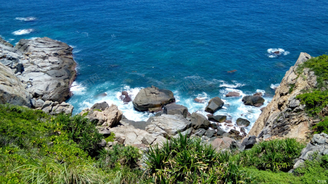 海边石头背景背景