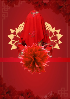 红色喜庆节日婚礼新娘结婚背景背景