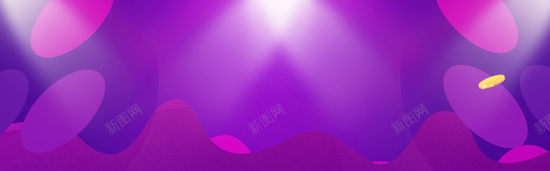 简约大气紫色渐变PSD分层banner背景